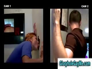 Amateur hetro guy gets Blow Job from homo dude in Glory hole